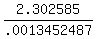 2.302585/.0013452487