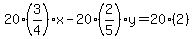 20%283%2F4%29x-20%282%2F5%29y=20%282%29