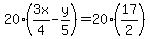 20%283x%2F4+-+y%2F5%29+=+20%2817%2F2%29