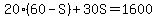 20%2860-S%29%2B30S=1600