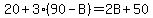 20%2B3%2890-B%29=2B%2B50