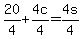 20%2F4+%2B+4c%2F4+=+4s%2F4