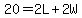 20=2L+2W