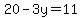 20-3y=11