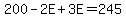 200+-+2E+%2B+3E+=+245