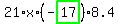 21%2Ax%2A%28-highlight_green%28+17+%29%29%2A8.4