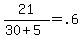 21+%2F+%2830+%2B+5%29+=+.6
