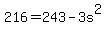 216=243-3s^2
