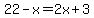 22+-+x+=+2x+%2B+3