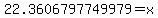22.3606797749979=x