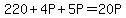 220+%2B+4P+%2B+5P+=+20P+
