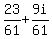 23%2F61+%2B+9i%2F61