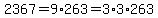 2367=9%2A263=3%2A3%2A263