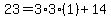 23=3%2A3%281%29%2B14