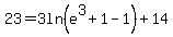 23=3ln%28e%5E3%2B1-1%29%2B14