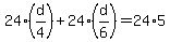 24%2A%28d%2F4%29+%2B+24%2A%28d%2F6%29+=+24%2A5