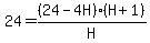 24 = (24 - 4H)/H * (H+1)