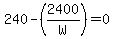 240-%282400%2FW%29=0
