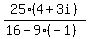 25%284%2B3i%29%2F%2816-9%28-1%29%29