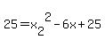 25=x[2]^2-6x+25