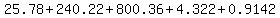 25.78+%2B+240.22+%2B+800.36+%2B+4.322+%2B+0.9142