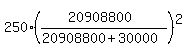 250*((20908800)/(20908800+30000))^2