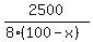 2500/(8(100-x))