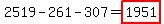 2519-261-307=highlight%281951%29