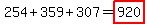 254%2B359%2B307=highlight%28920%29