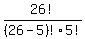 26!/(26-5)!5!