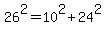 26^2 = 10^2 + 24^2