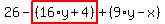 26-highlight_red%28+%2816%2Ay%2B4%29+%29%2B%289%2Ay-x%29