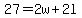 27 = 2w + 2l
