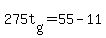 275t%5Bg%5D+=+55+-+11