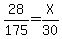 28/175=X/30