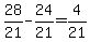 28%2F21+-+24%2F21+=+4%2F21