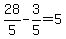 28%2F5-3%2F5=5