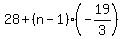 28+%2B+%28n-1%29%28-19%2F3%29