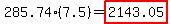 285.74(7.5)=highlight(2143.05)