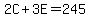 2C+%2B+3E+=+245