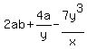 2ab%2B4a%2Fy-7y%5E3%2Fx