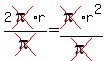 2cross(pi)*r/cross(pi)=cross(pi)*r^2/cross(pi)