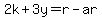 2k%2B3y=r-ar