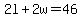 2l+%2B+2w+=+46