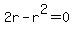 2r-r^2=0