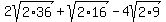 2sqrt%282%2A36%29%2Bsqrt%282%2A16%29-4sqrt%282%2A9%29