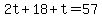2t%2B18%2Bt=57