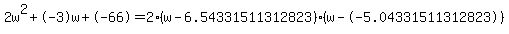 2w%5E2%2B-3w%2B-66+=+2%28w-6.54331511312823%29%2A%28w--5.04331511312823%29
