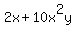 2x+10x^2y