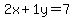 2x%2B1y=7